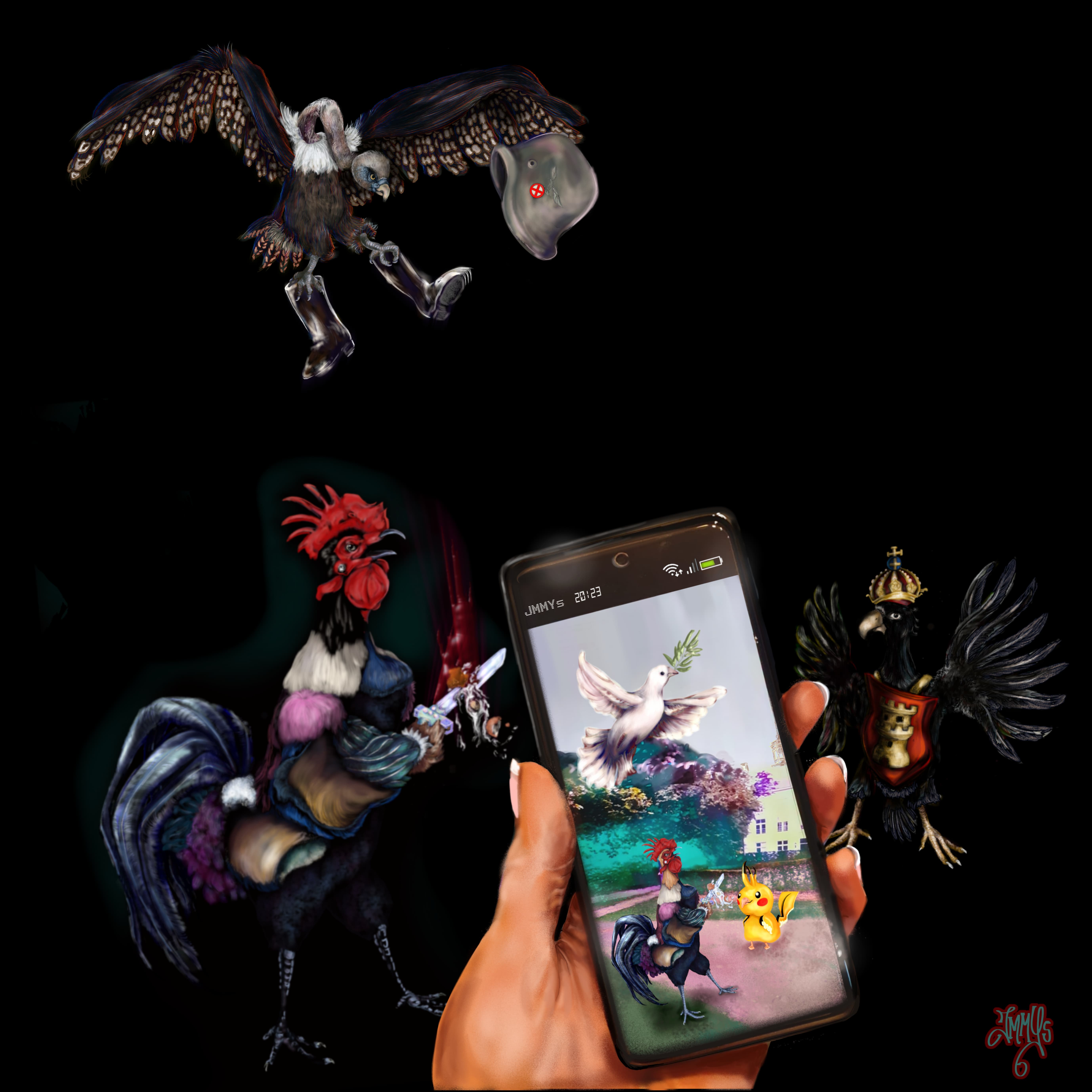 pikachu rooster vulture weapon middelburg stadswapen