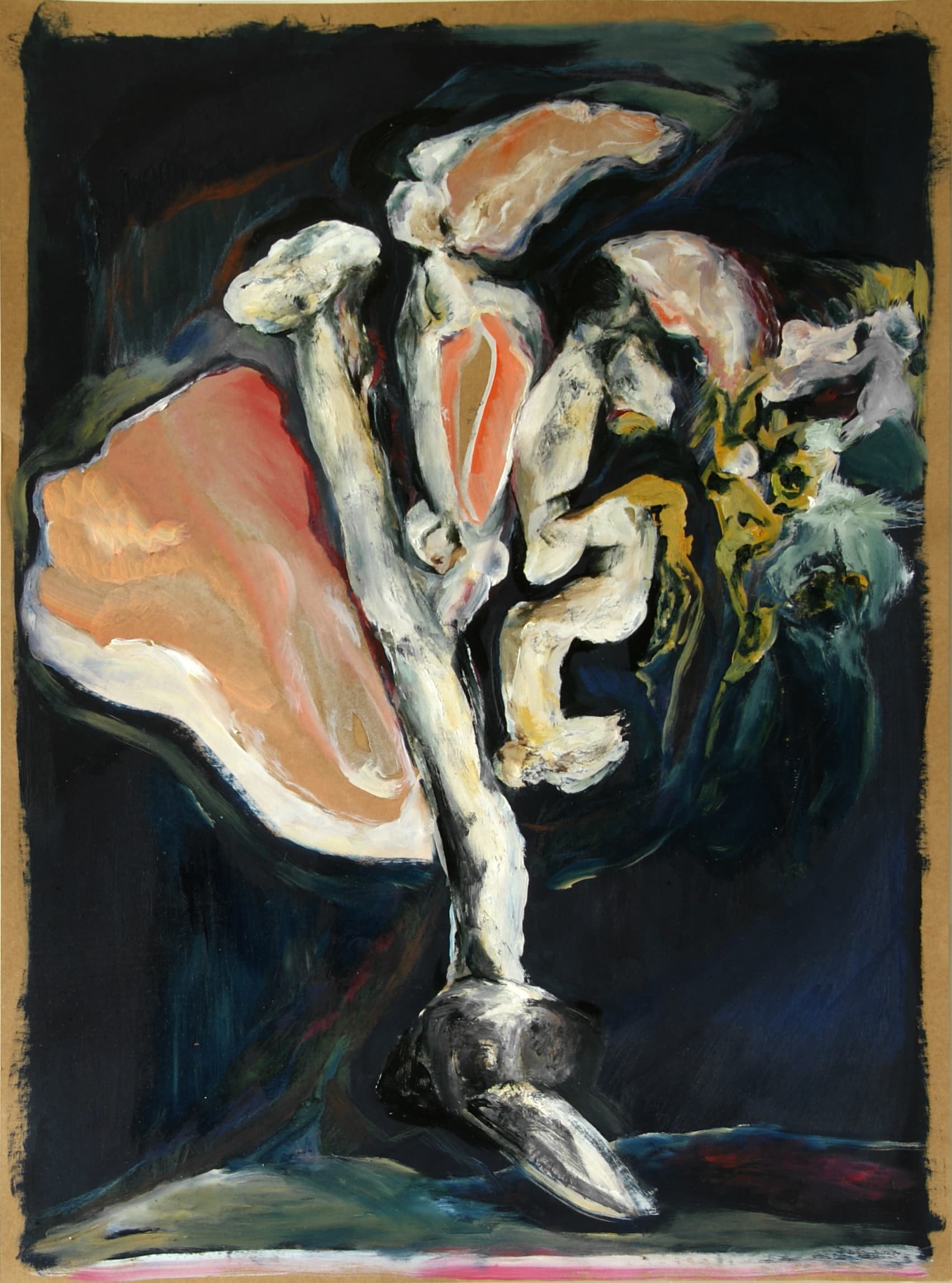 oil paint art oilpaint art janice ys, ham meat cold cuts bones bird surrealism modern 2025