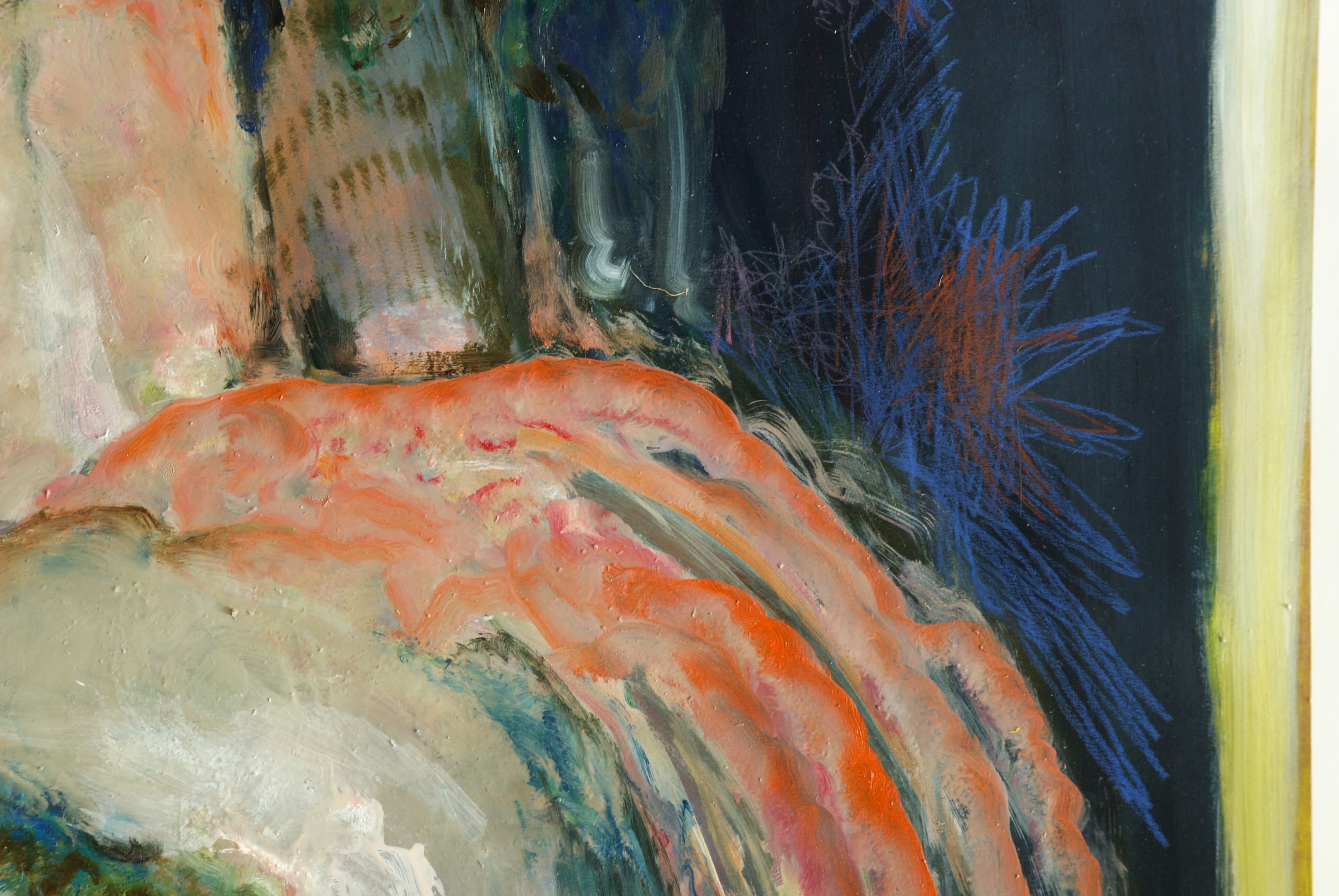 oil paint bones abstract surrealism janice ys jmmy ys vibrant colors peach