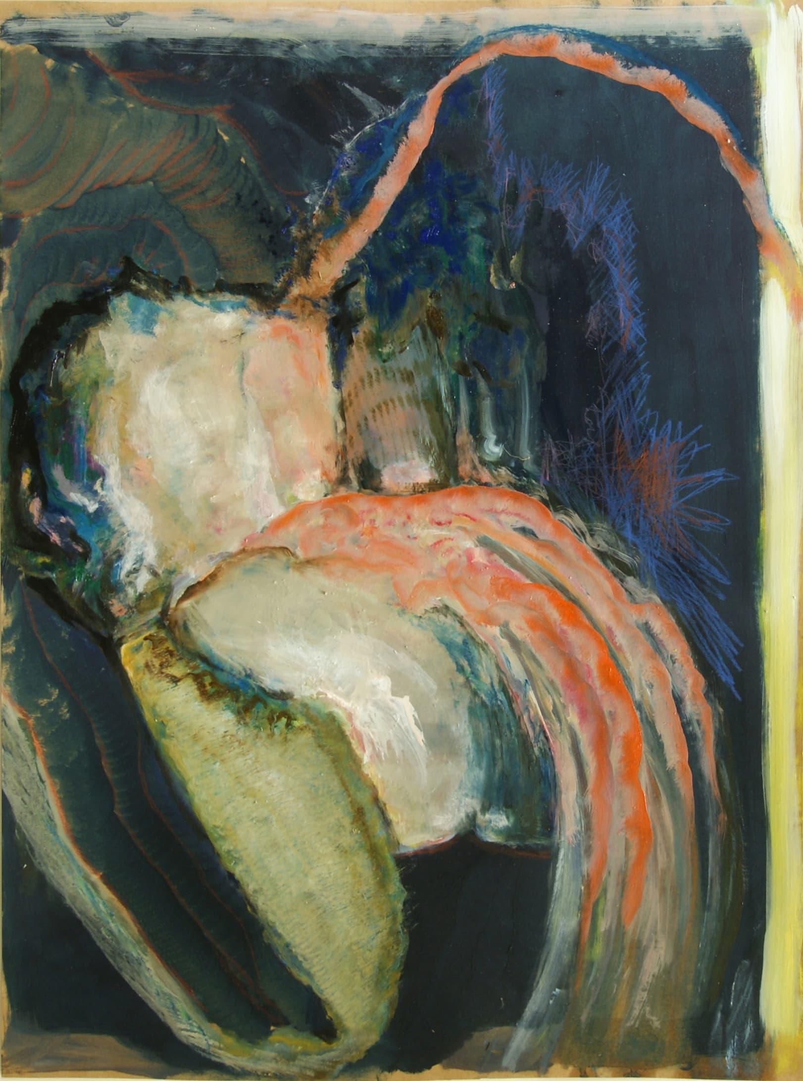 oil paint bones abstract surrealism janice ys jmmy ys vibrant colors peach