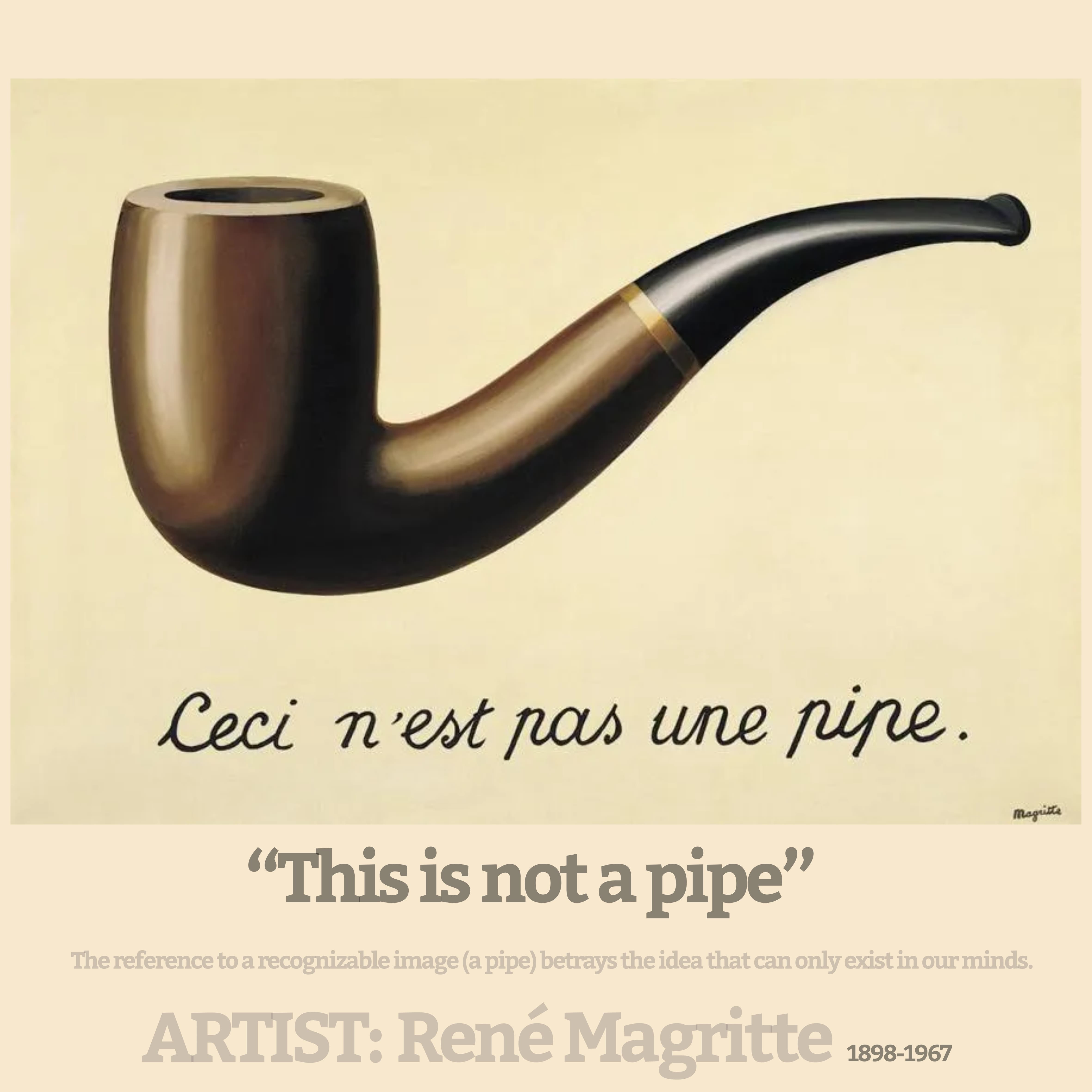 by René Margritte, Ceci n'est pas une pipe. by René Margritte,